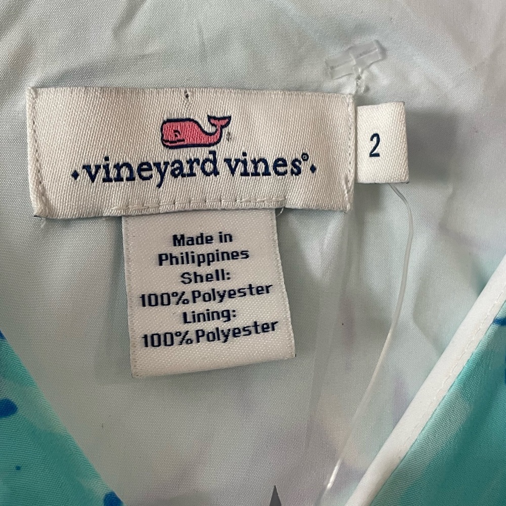NWT Vineyard Vines Pampanga Maxi Dress in the Capri Blue Palm Leaf Size 2 - Picture 3 of 7